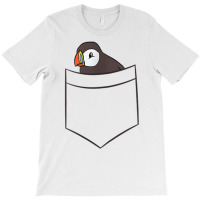 Womens Puffin In The Pocket Seabird Iceland Pocket Puffin V Neck T Shi T-shirt | Artistshot