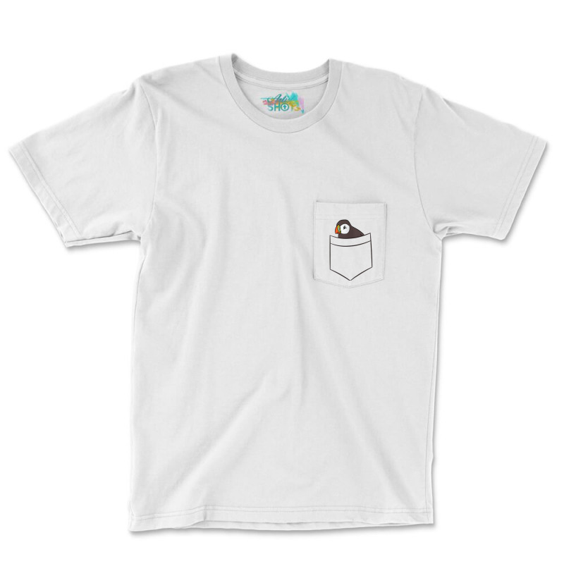 Womens Puffin In The Pocket Seabird Iceland Pocket Puffin V Neck T Shi Pocket T-Shirt by cm-arts | Artistshot