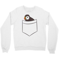 Womens Puffin In The Pocket Seabird Iceland Pocket Puffin V Neck T Shi Crewneck Sweatshirt | Artistshot