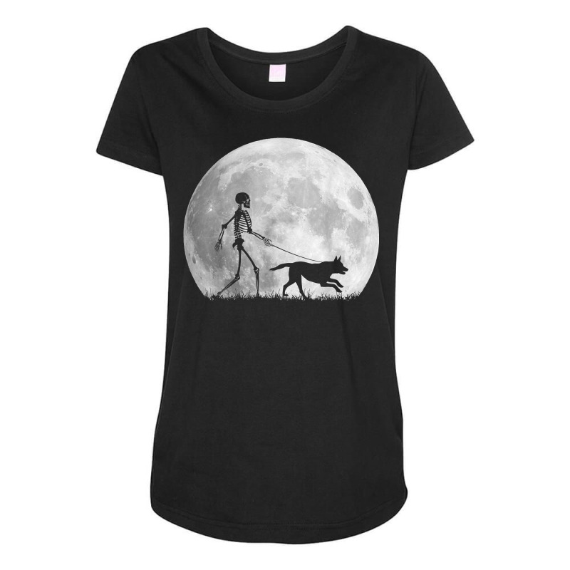 Belgian Malinoi Halloween Skeleton Funny Dog Youth Gift T Shirt Maternity Scoop Neck T-shirt by cm-arts | Artistshot