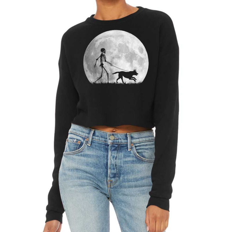 Belgian Malinoi Halloween Skeleton Funny Dog Youth Gift T Shirt Cropped Sweater by cm-arts | Artistshot