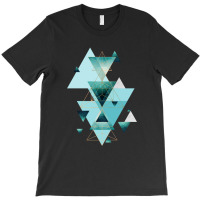 Geometric Triangle Compilation In Teal T-shirt | Artistshot