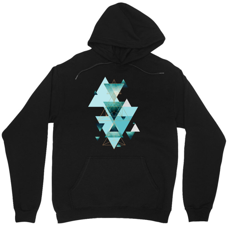 Geometric Triangle Compilation In Teal Unisex Hoodie | Artistshot