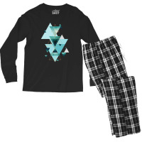 Geometric Triangle Compilation In Teal Men's Long Sleeve Pajama Set | Artistshot