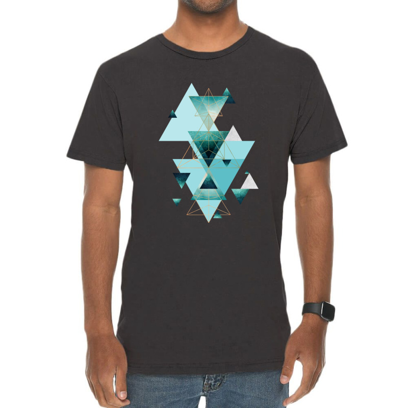 Geometric Triangle Compilation In Teal Vintage T-shirt | Artistshot