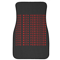 Live With Perfection Red Pattern Aesthetic Front Car Mat | Artistshot