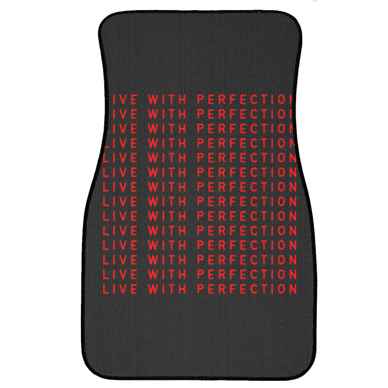 Live With Perfection Red Pattern Aesthetic Front Car Mat | Artistshot