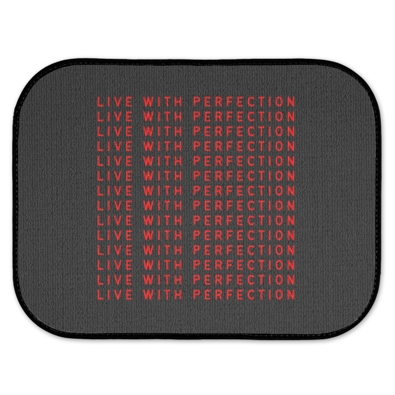 Live With Perfection Red Pattern Aesthetic Rear Car Mat | Artistshot