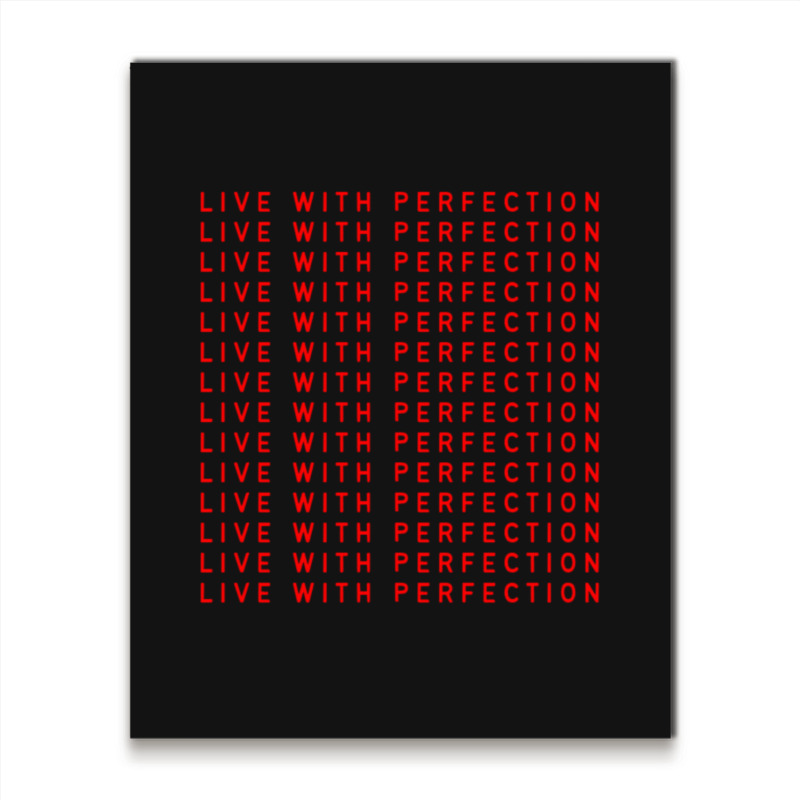 Live With Perfection Red Pattern Aesthetic Metal Print Vertical | Artistshot