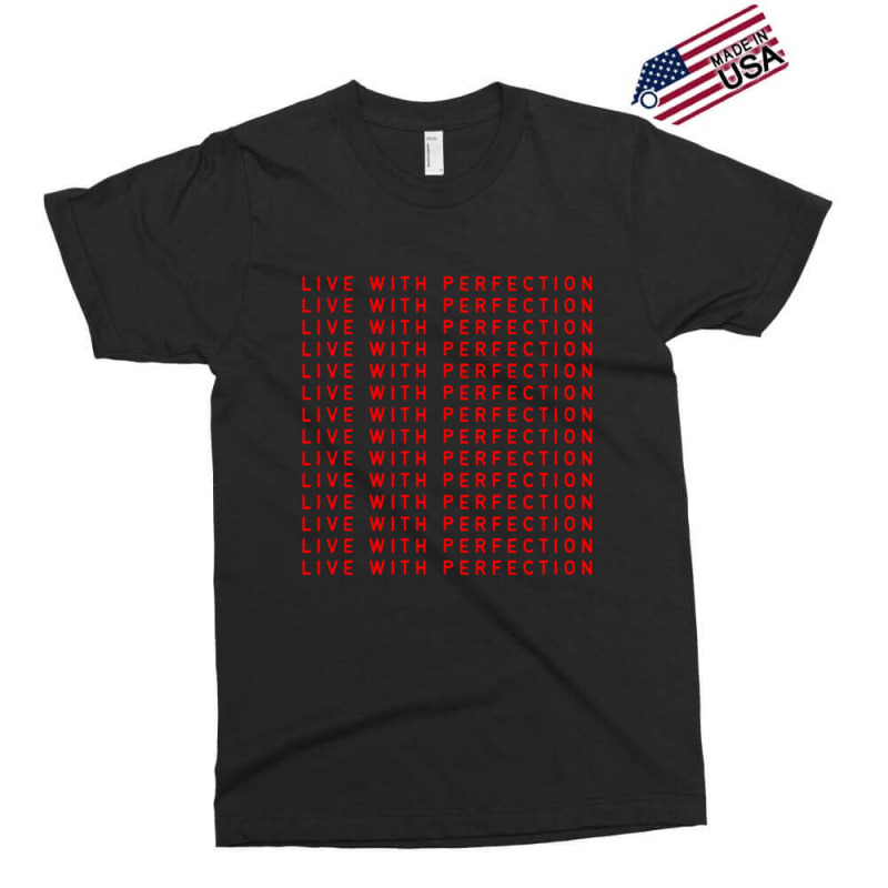 Live With Perfection Red Pattern Aesthetic Exclusive T-shirt | Artistshot