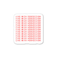 Live With Perfection Red Pattern Aesthetic Sticker | Artistshot