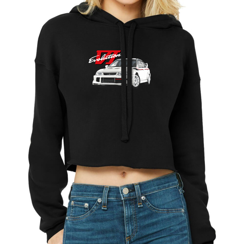 Mitsubish Evo Vi Tommy Makinen Edition White Cropped Hoodie by EllaineRamshur | Artistshot