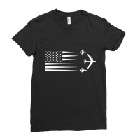 B-52 F-105 Thud Us Flag Contrail Ladies Fitted T-shirt | Artistshot