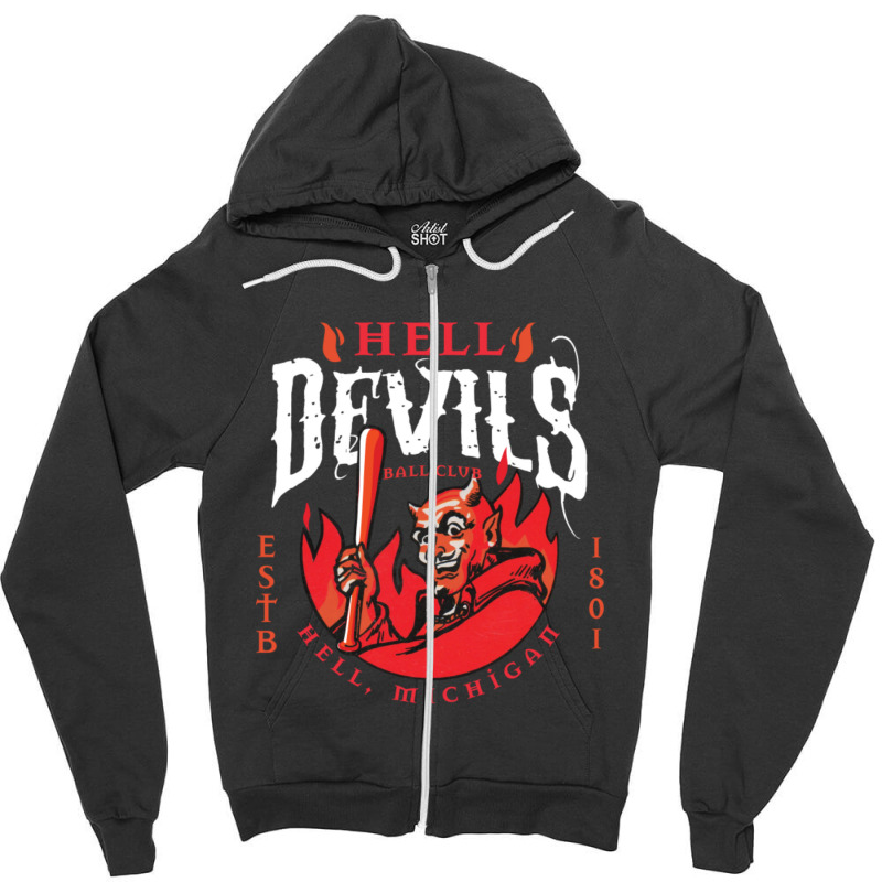 Hell Michigan Devils Zipper Hoodie by Kanjolen689 | Artistshot