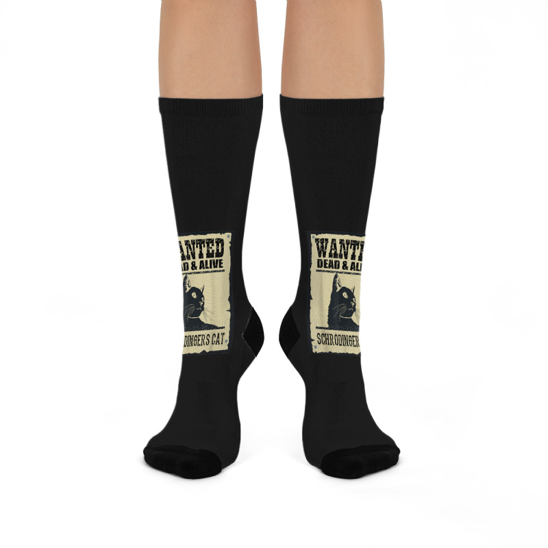 Wanted Dead Or Alive Schrodinger_s Cat Crew Socks by cm-arts | Artistshot