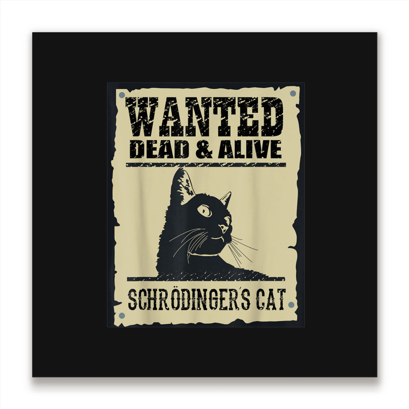 Wanted Dead Or Alive Schrodinger_s Cat Metal Print Square by cm-arts | Artistshot