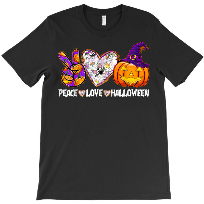 Pumpkin Witch Hat Trick Or Treat Peace Love Halloween T Shirt T-Shirt by naeqozhuhaso | Artistshot