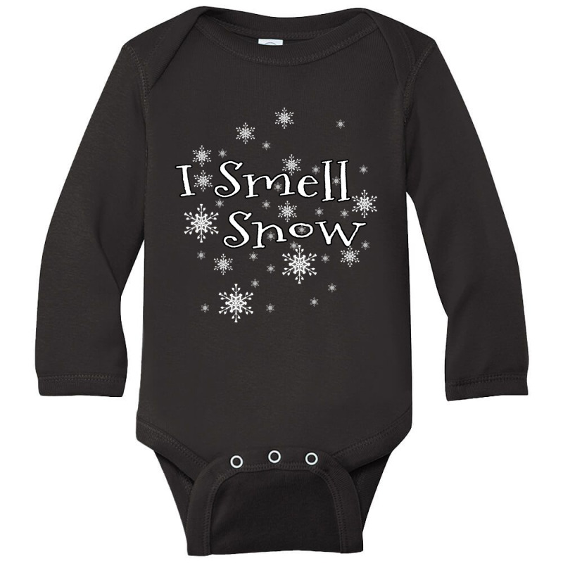 I Smell Snow Christmas New Year Holiday Long Sleeve Baby Bodysuit by cm-arts | Artistshot