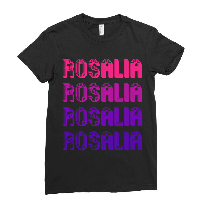 Rosalia - Retro Minimal Line Pattern Active Ladies Fitted T-Shirt by cm-arts | Artistshot