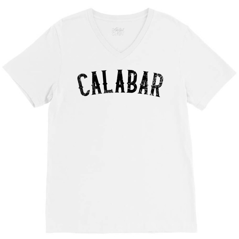 Calabar Nigeria Vintage Black Text Apparel T Shirt V-Neck Tee by cm-arts | Artistshot