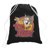 Tom And Jerry Water Damaged Colors Drawstring Bags | Artistshot