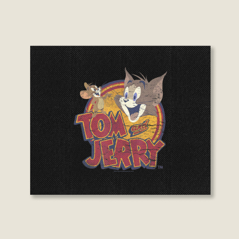 Tom And Jerry Water Damaged Colors Landscape Canvas Print | Artistshot