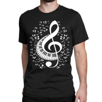 Treble Clef Keyboard Classical Music Notes Pianist Piano Classic T-shirt | Artistshot