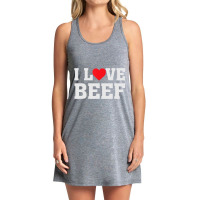 I Heart Love Beef Cow Meat Food Lover Tank Dress | Artistshot