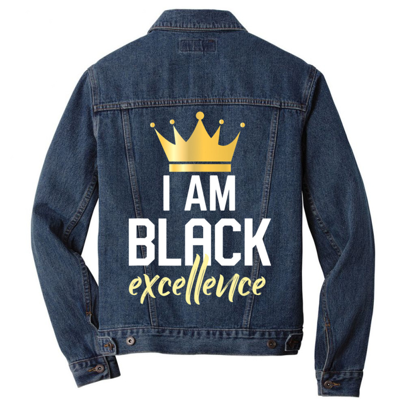 I Am Black Excellence Men Denim Jacket by laughingtuy | Artistshot