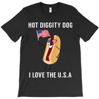 Hot Diggity Dog I Love Usa Fourth Of July T-shirt | Artistshot