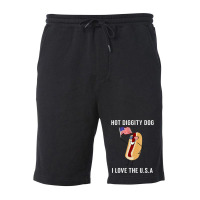 Hot Diggity Dog I Love Usa Fourth Of July Fleece Short | Artistshot