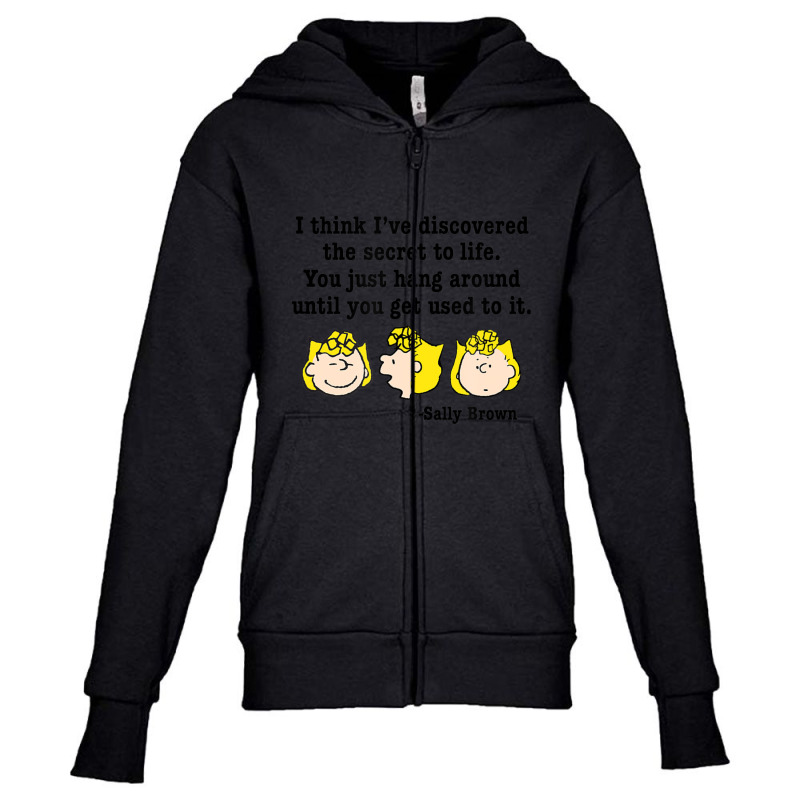 Peanuts Sally Secret To Life Youth Zipper Hoodie by cm-arts | Artistshot