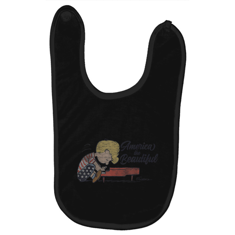 Peanuts Schroeder America The Beautiful Baby Bibs by cm-arts | Artistshot