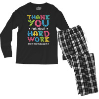 Thank You For Hard Work Anesthesiologist Sayings Anesthetist T Shirt Men's Long Sleeve Pajama Set | Artistshot