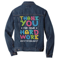 Thank You For Hard Work Anesthesiologist Sayings Anesthetist T Shirt Men Denim Jacket | Artistshot