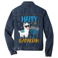 Happy Hanukkah Jewish Christmas Jewish Hanukkah Llamakkah Men Denim Jacket | Artistshot