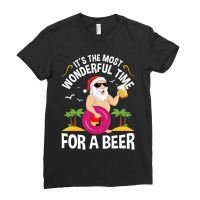 Tropical Christmas It's The Most Wonderful Time For A Beer Ladies Fitted T-shirt | Artistshot