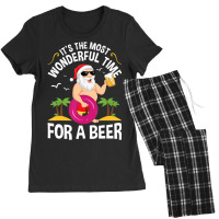 Tropical Christmas It's The Most Wonderful Time For A Beer Women's Pajamas Set | Artistshot