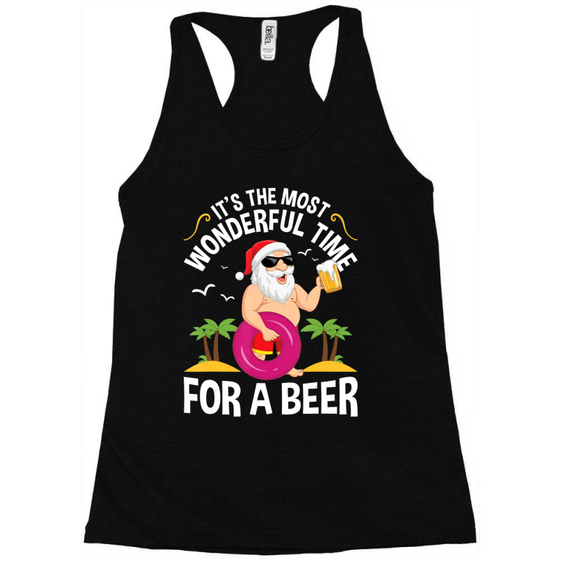 Tropical Christmas It's The Most Wonderful Time For A Beer Racerback Tank by cm-arts | Artistshot