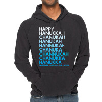 Happy Hanukkah Jewish Holiday Chanukah Menorah Dreidel Vintage Hoodie | Artistshot