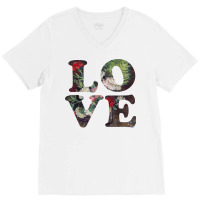 Love & Vase Of Carnations T Shirt V-neck Tee | Artistshot