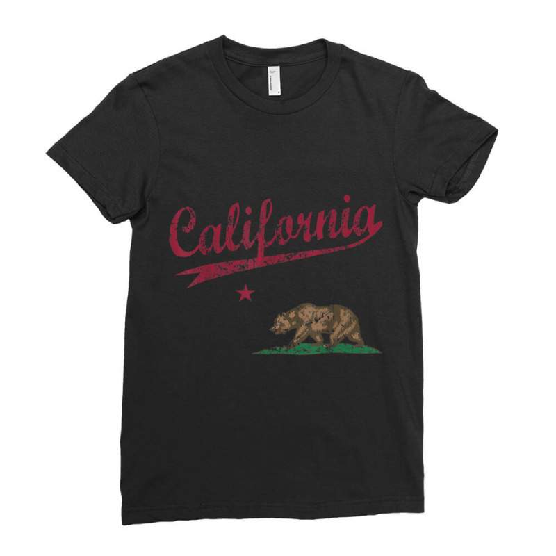 California Republic Flag Vintage Distressed Style T Shirt Ladies Fitted T-Shirt by cm-arts | Artistshot