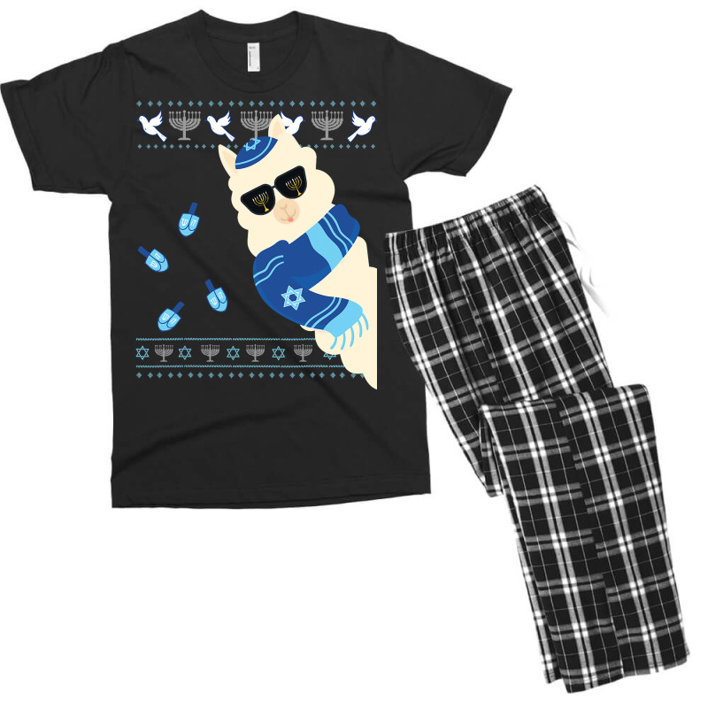 Happy Hanukkah Jewish Llamakkah Christmas Pajama Jewish Gift Men's T-shirt Pajama Set | Artistshot