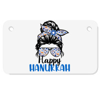 Happy Hanukkah Jewish Messy Christmas Pajama Gift Motorcycle License Plate | Artistshot