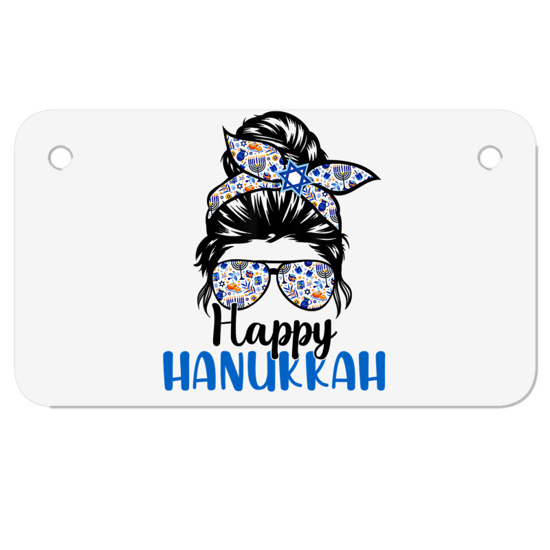 Happy Hanukkah Jewish Messy Christmas Pajama Gift Motorcycle License Plate | Artistshot