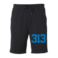 Detroit 313 Area Code   Grit   Sports Fan   Detroiter Fan T Shirt Fleece Short | Artistshot