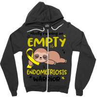 Endometriosis Awareness T  Shirt Mostly Running On Empty Endometriosis Zipper Hoodie | Artistshot