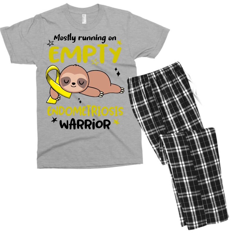 Endometriosis Awareness T  Shirt Mostly Running On Empty Endometriosis Men's T-shirt Pajama Set | Artistshot