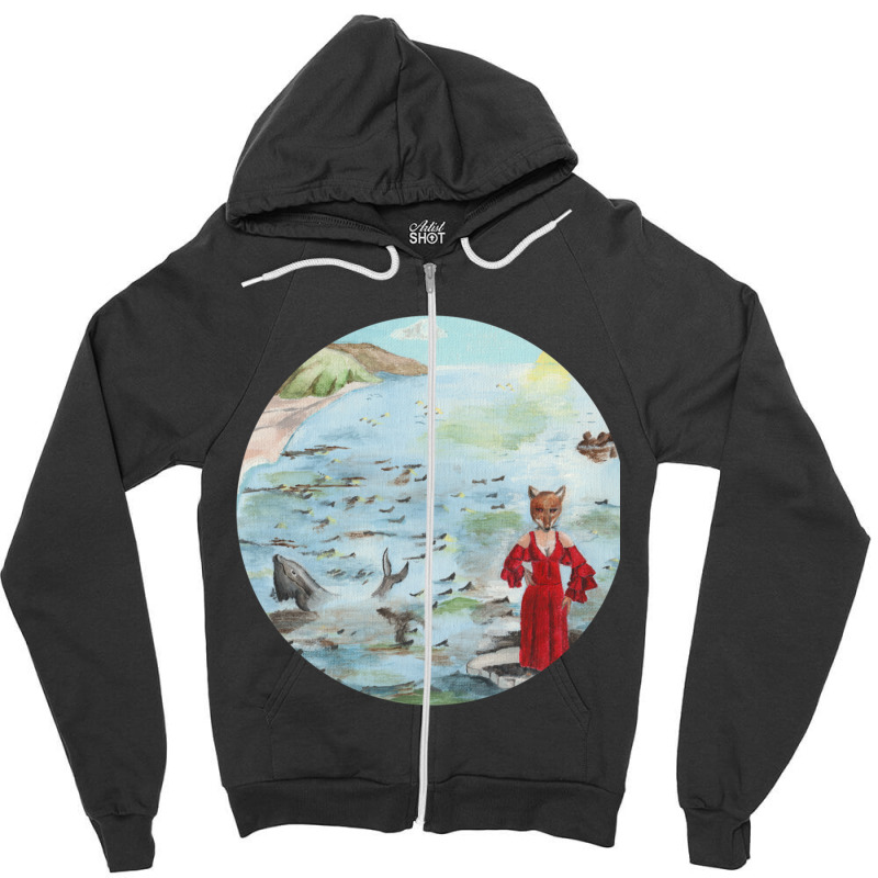 Foxtrot (circle Design) Zipper Hoodie by cm-arts | Artistshot