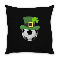 St Patricks Day Soccer Shamrock Throw Pillow | Artistshot